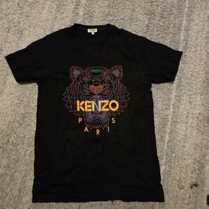 Kenzo Paris Tiger Embroidered T-Shirt Black Size S Authentic Men's Luxury Tee. S